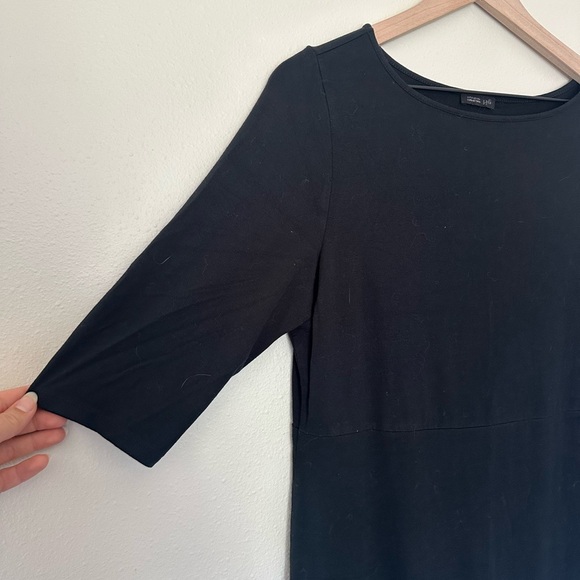 J JILL Wearever Asymmetrical Black Knee Length Dress - Picture 3 of 7